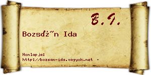 Bozsán Ida névjegykártya