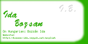 ida bozsan business card